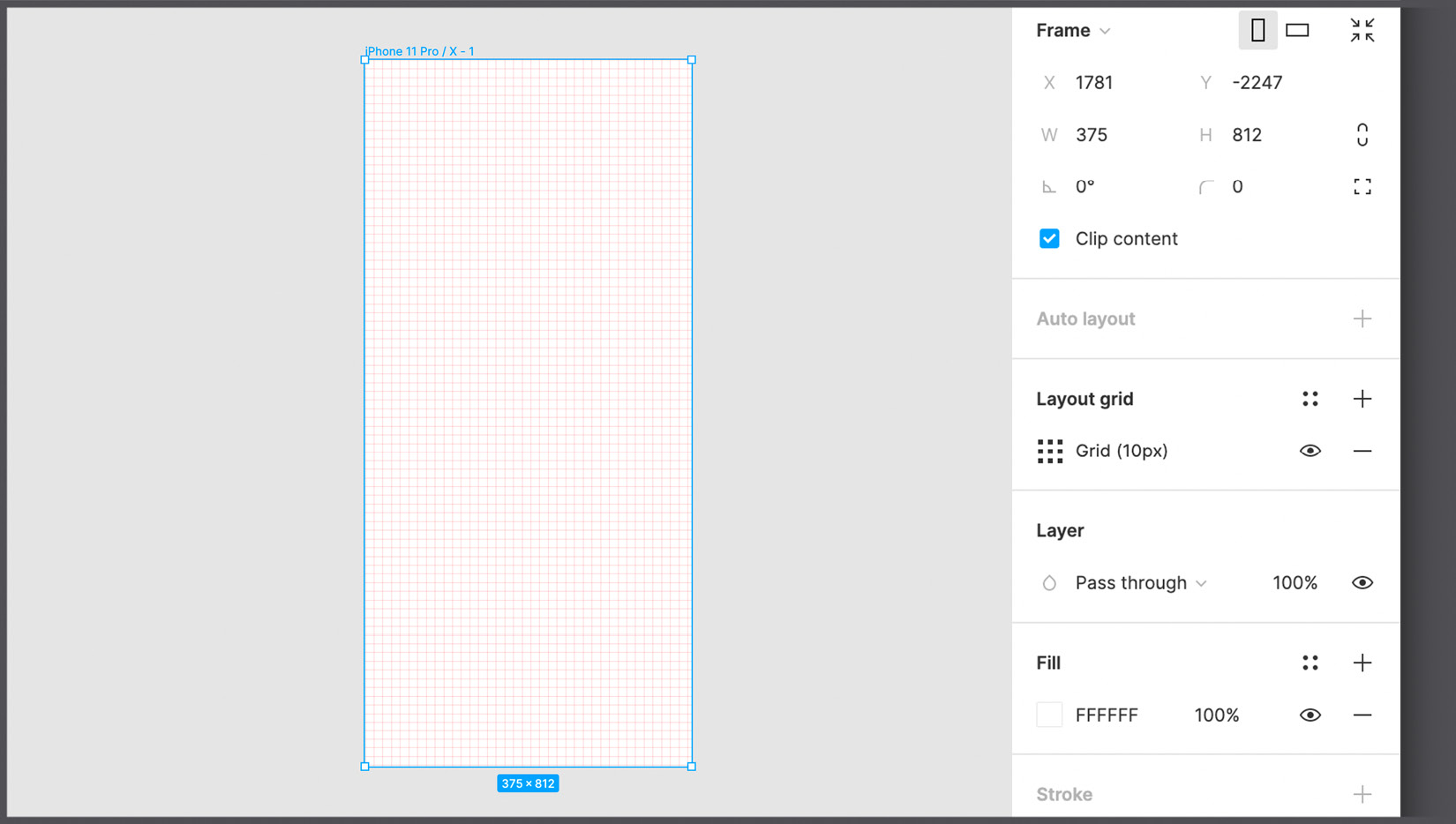 Figure 5.3 – The default layout grid 