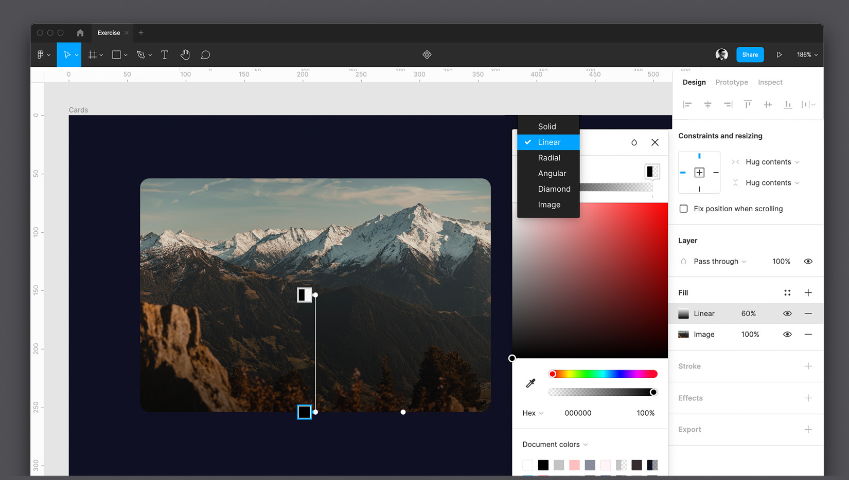 Figure 7.14 – Adding a Linear gradient for text readability 