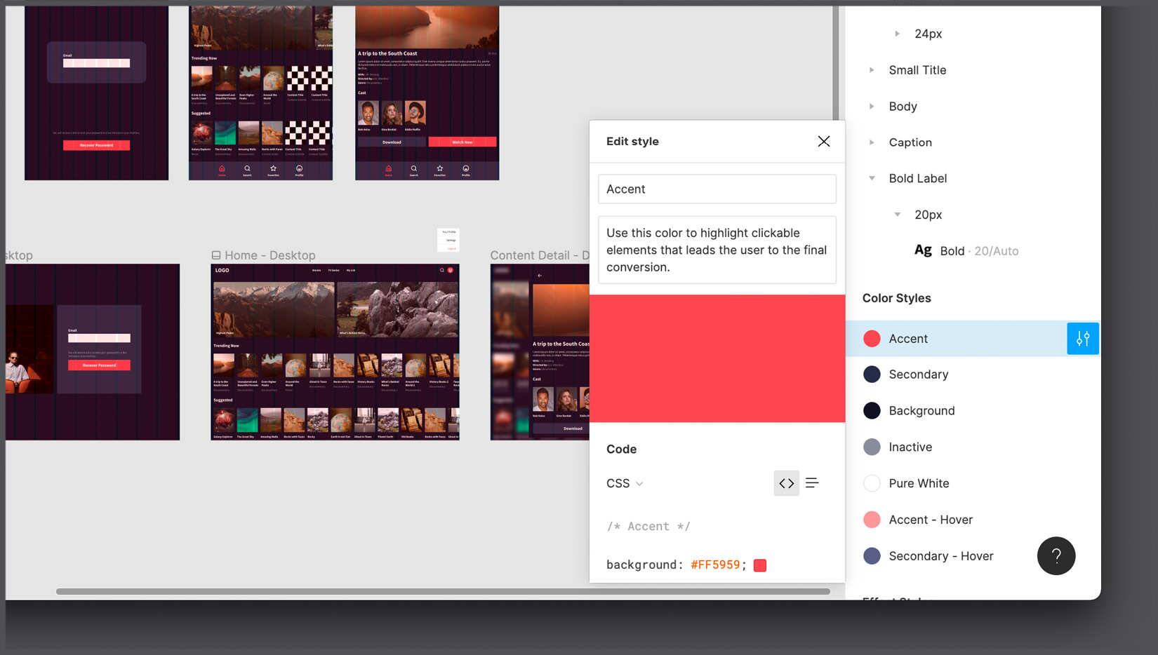 Figure 11.6 – Adding a description to a color style 