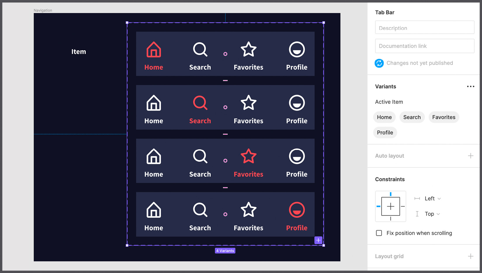 Figure 8.9 – Tab bar variants 
