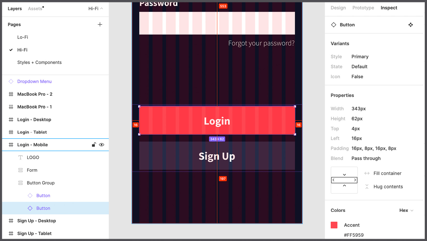 Figure 11.7 – Inspecting a button