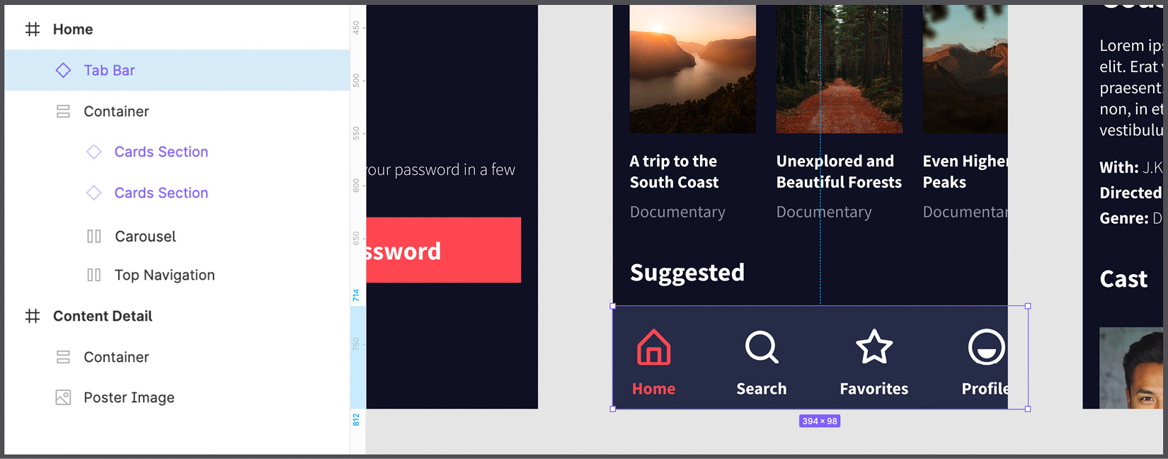 Figure 8.10 – Inserting the tab bar 