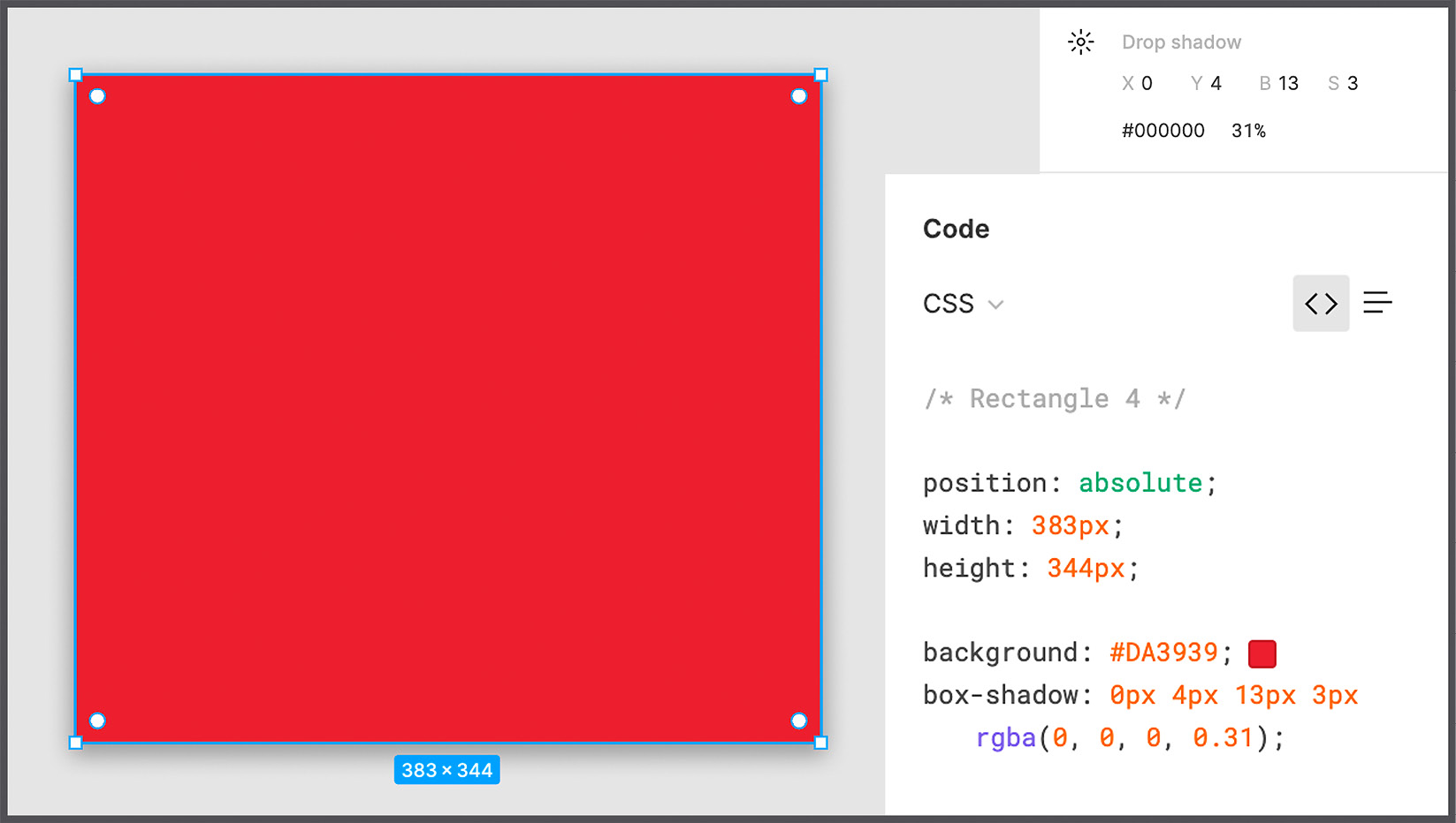 Figure 3.3 – Figma effects versus CSS effects 