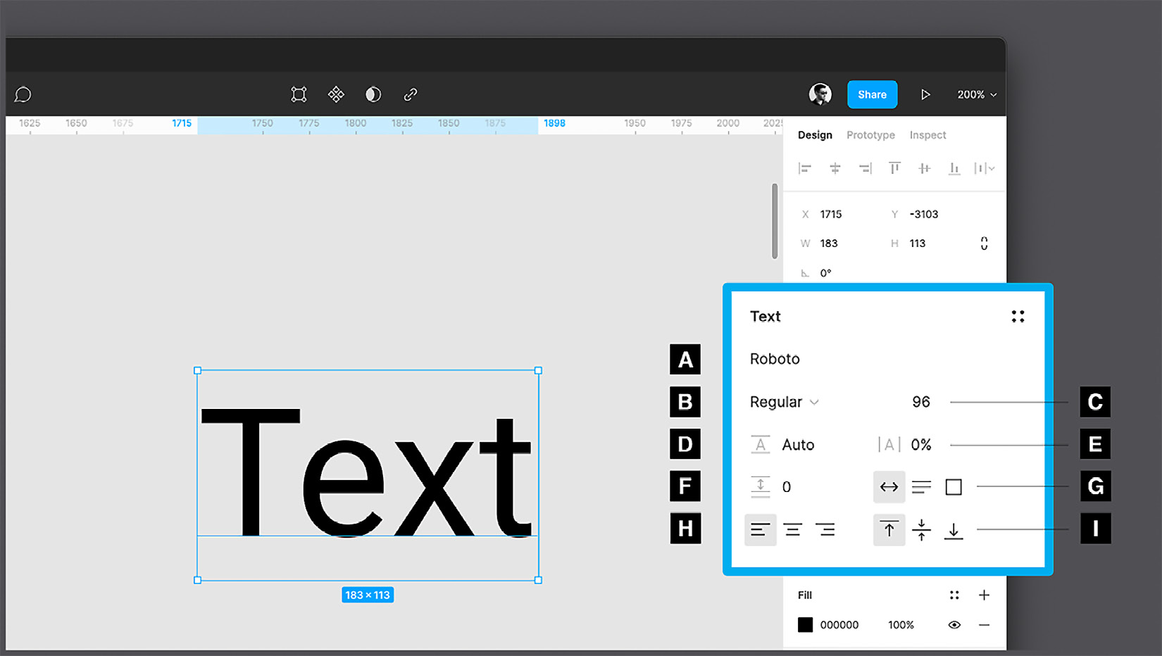 Figure 5.6 – The text options 