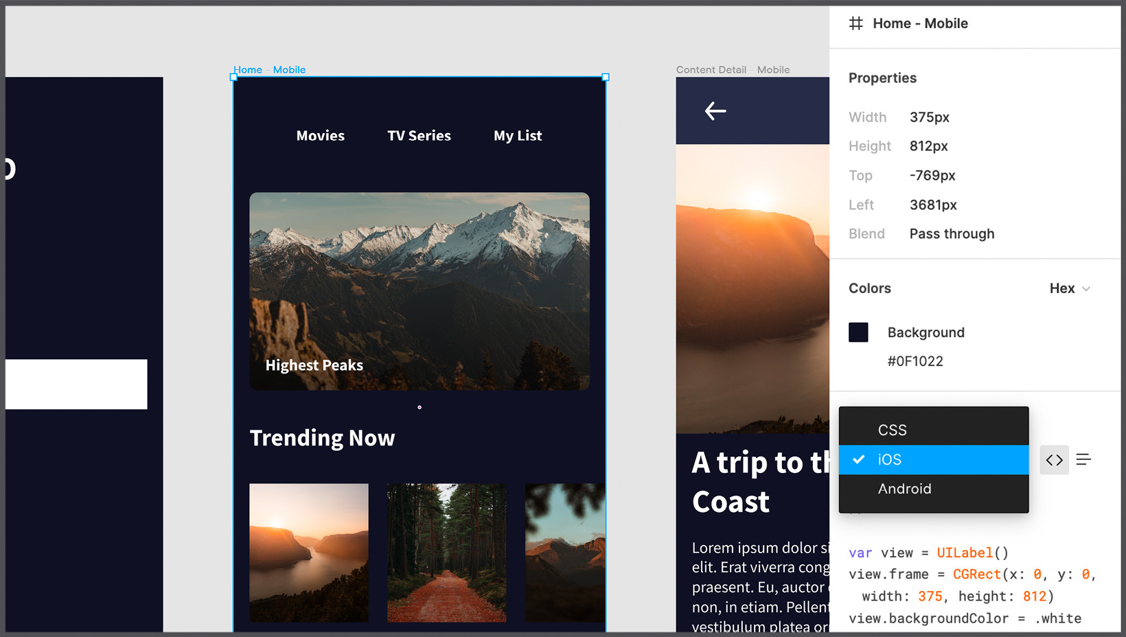 Figure 11.10 – Switching to iOS and Android code snippets 