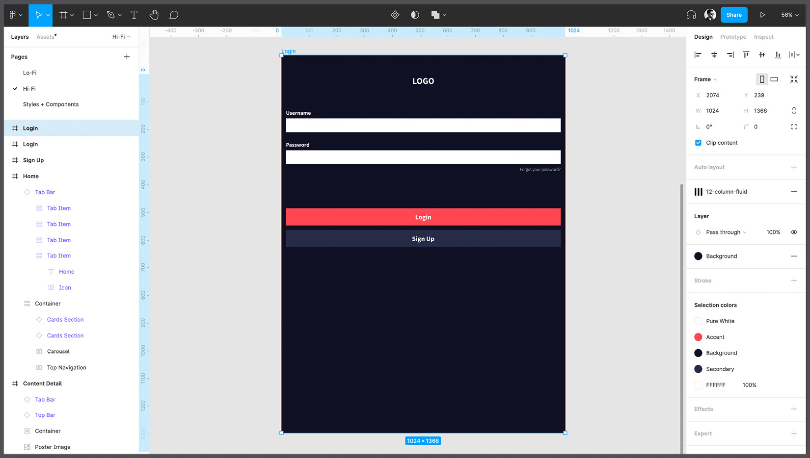Figure 8.13 – Testing the Login view on iPad 
