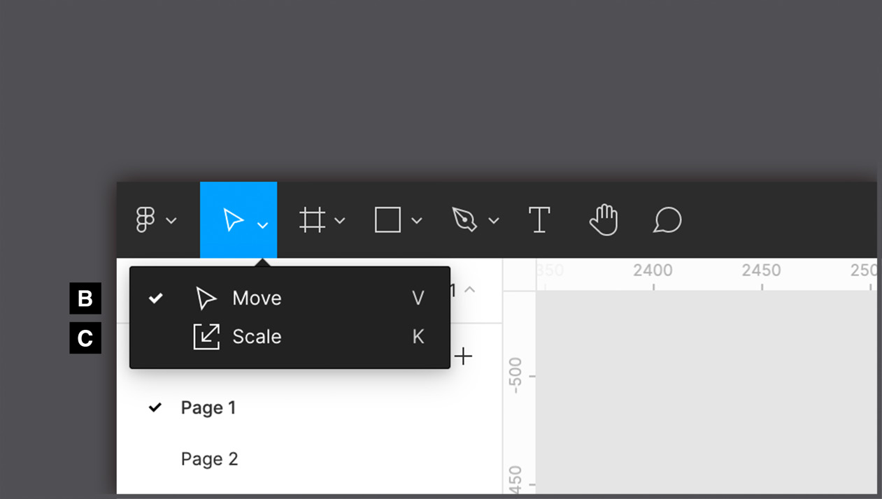 Figure 3.6 – The Move and Scale tools 