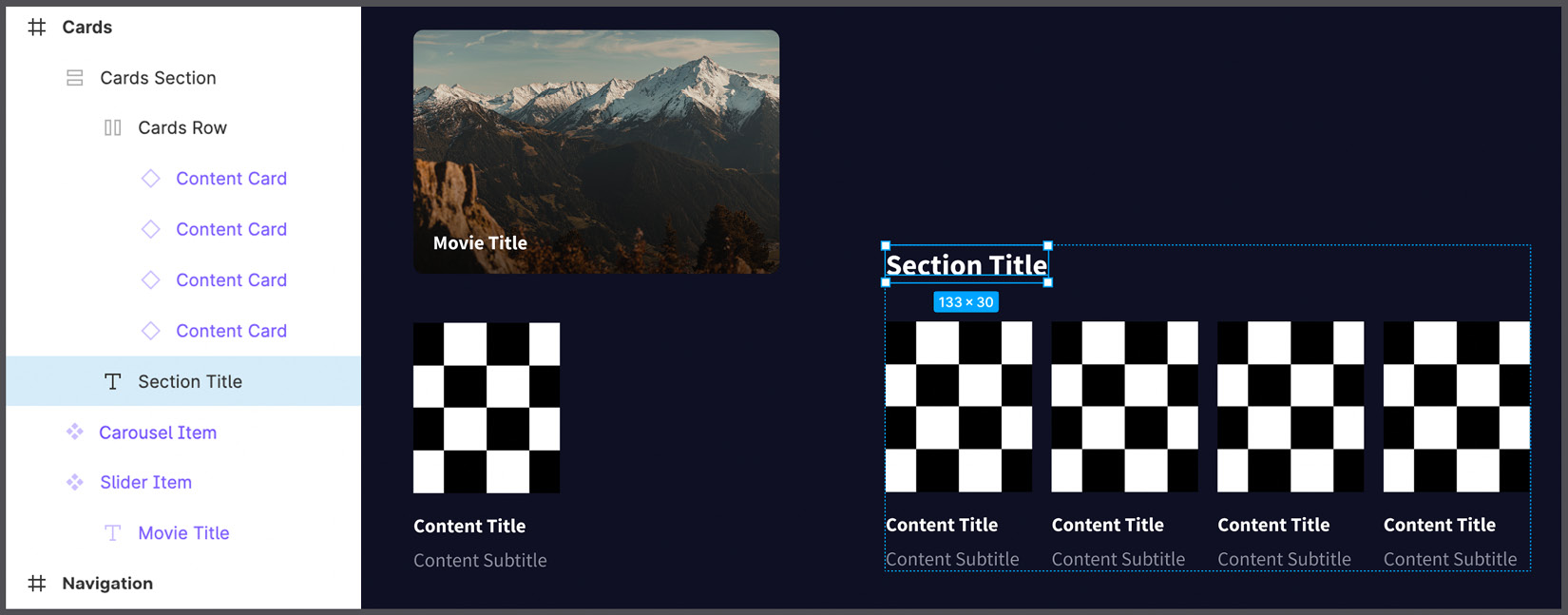 Figure 7.22 – Structuring the section  