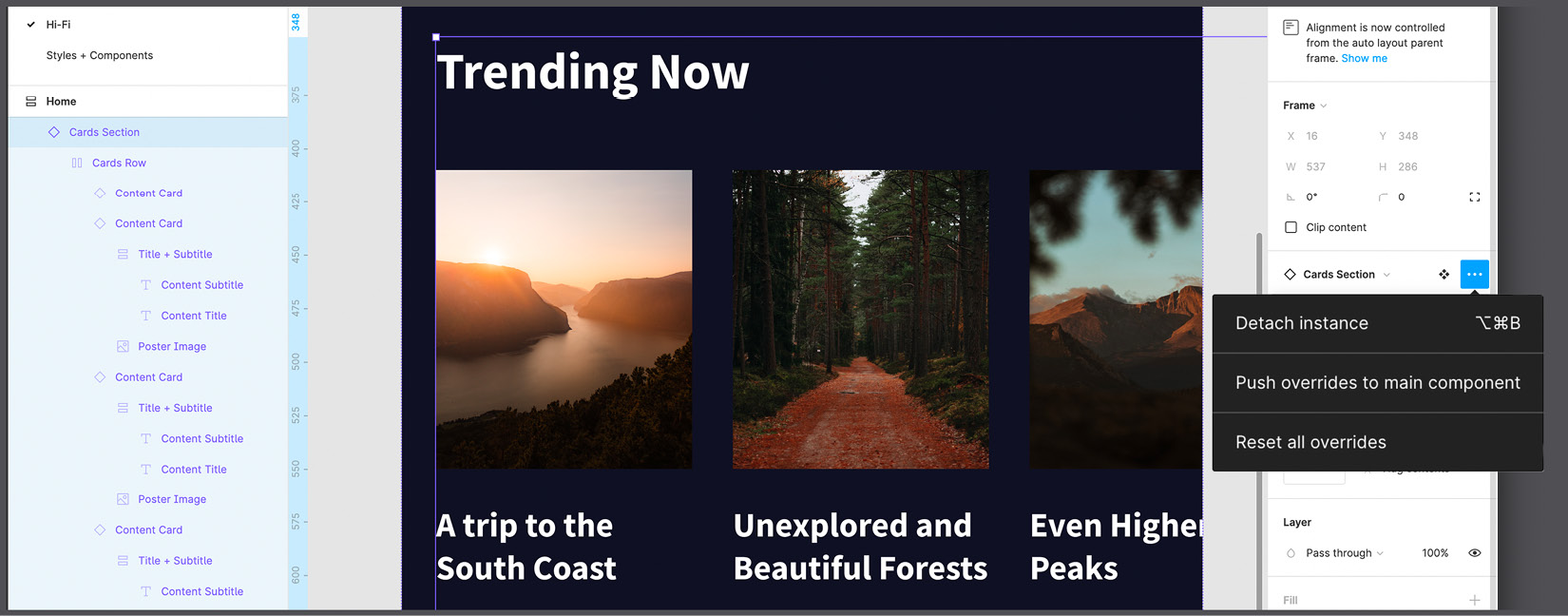 Figure 7.24 – The component's options 