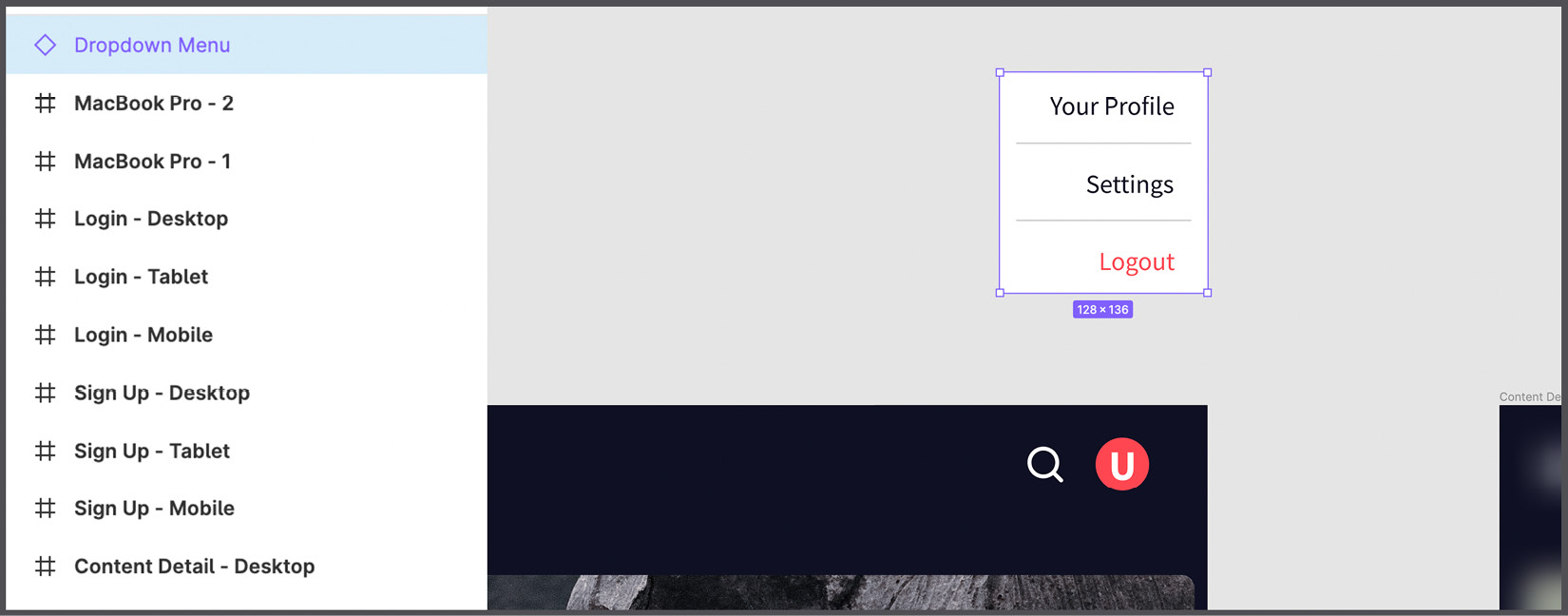 Figure 9.37 – Placing an instance of Dropdown Menu in the Hi-Fi page 