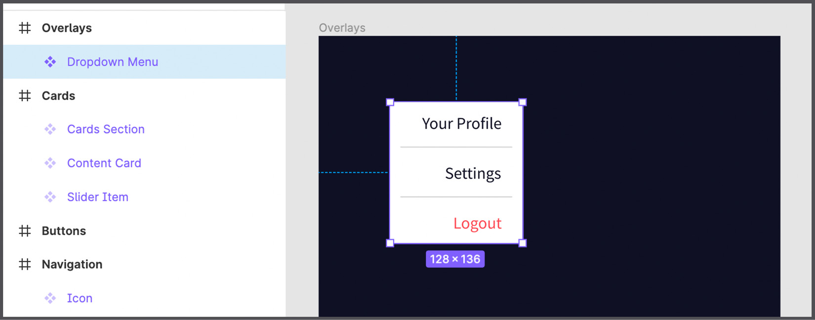 Figure 9.36 – Creating a Dropdown Menu component 