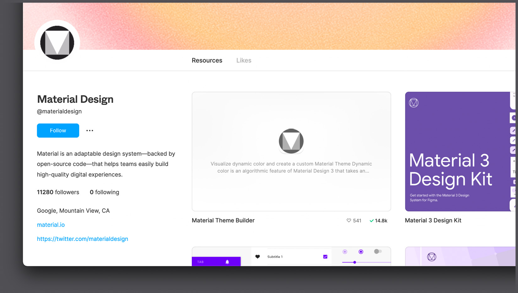 Figure 12.6 – The official Material Design account in the Figma Community 