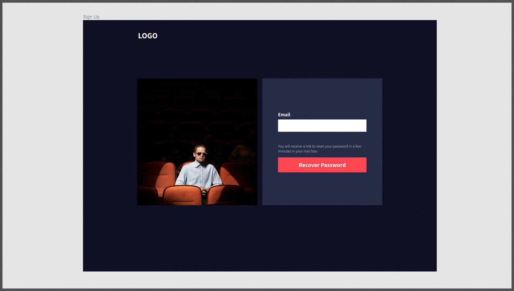 Figure 8.27 – Redesigned Sign Up view for desktop 