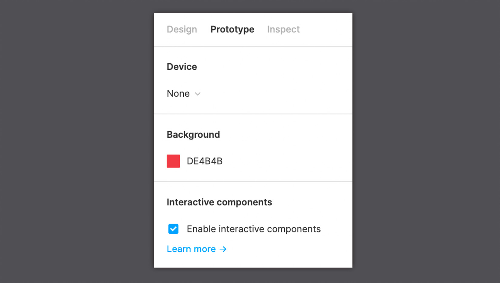 Figure 10.1 – General Prototype options 