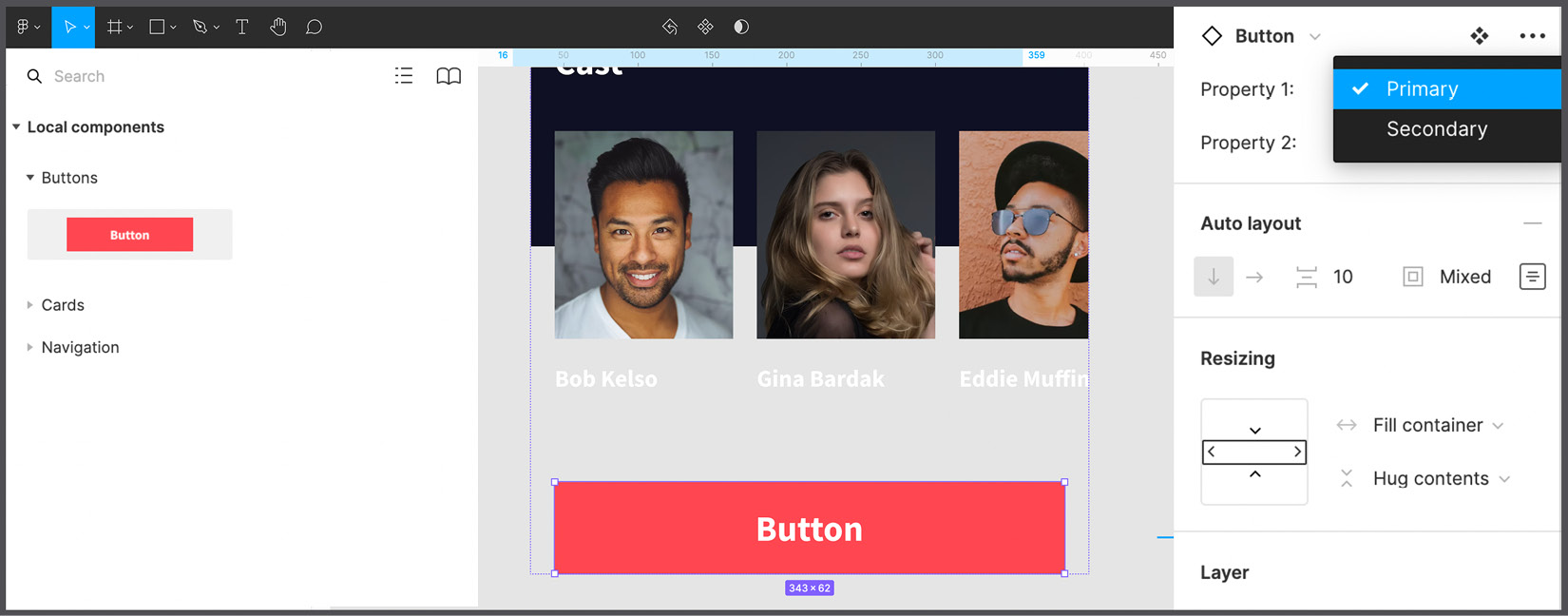 Figure 7.33 – Switching between two button's properties 