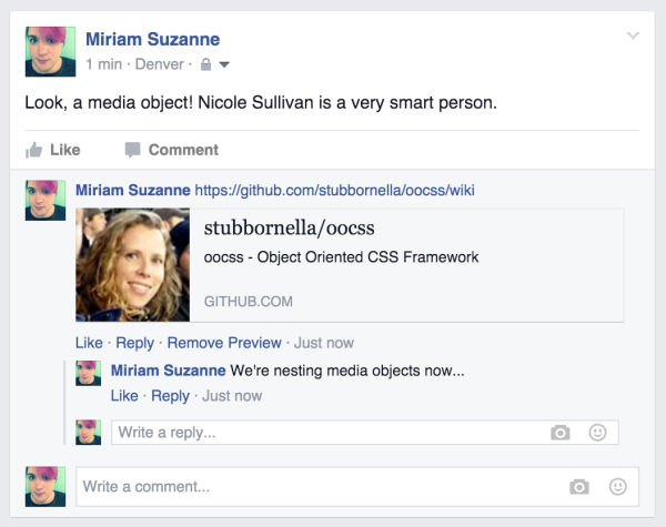 Facebook media object