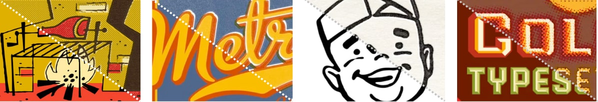 Before and after Mister Retro’s Permanent Press Photoshop filters