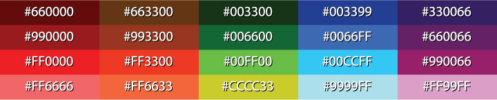 Hexadecimal color examples
