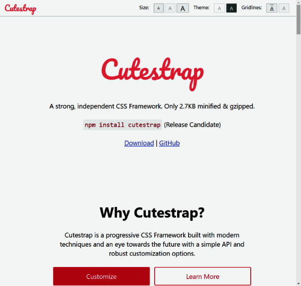 Figure 8.15 – The Cutestrap landing page
