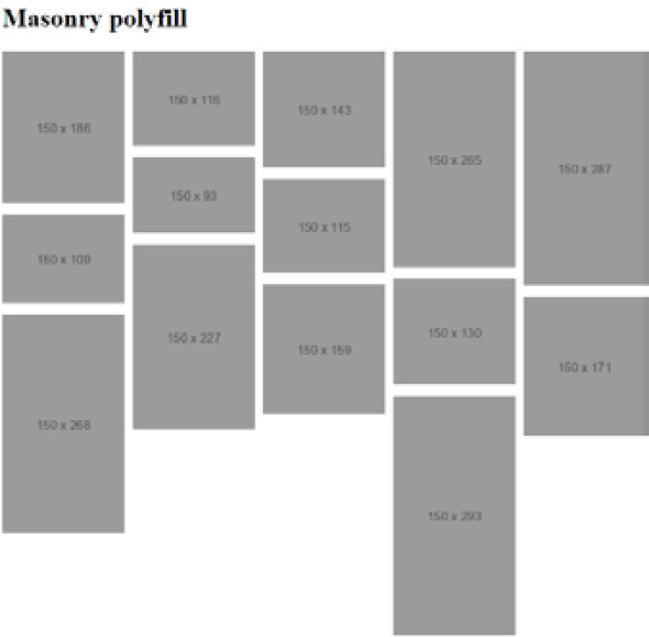 Figure 7.5 – The same grid, aligned in a masonry layout
