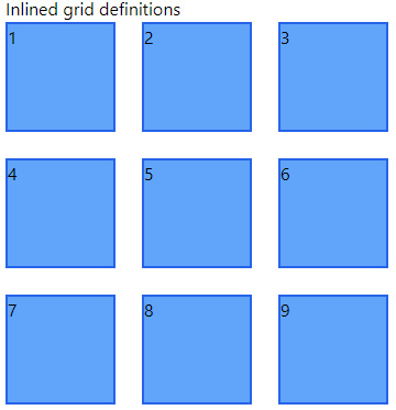 Figure 8.4 – A grid with grid elements sized 100px by 100px