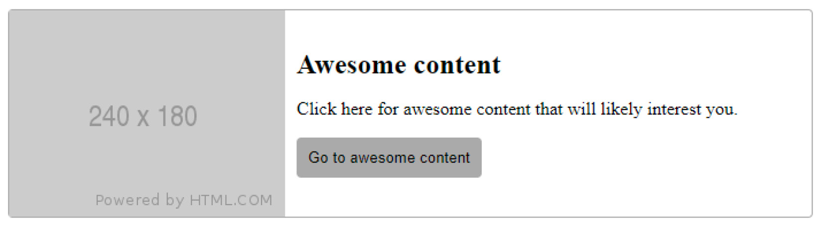 Figure 5.5 – The arranged teaser/card element