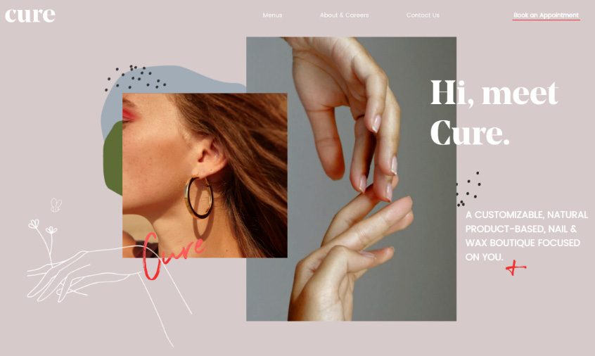 Figure 6.10 – Part of the website of Cure Nails