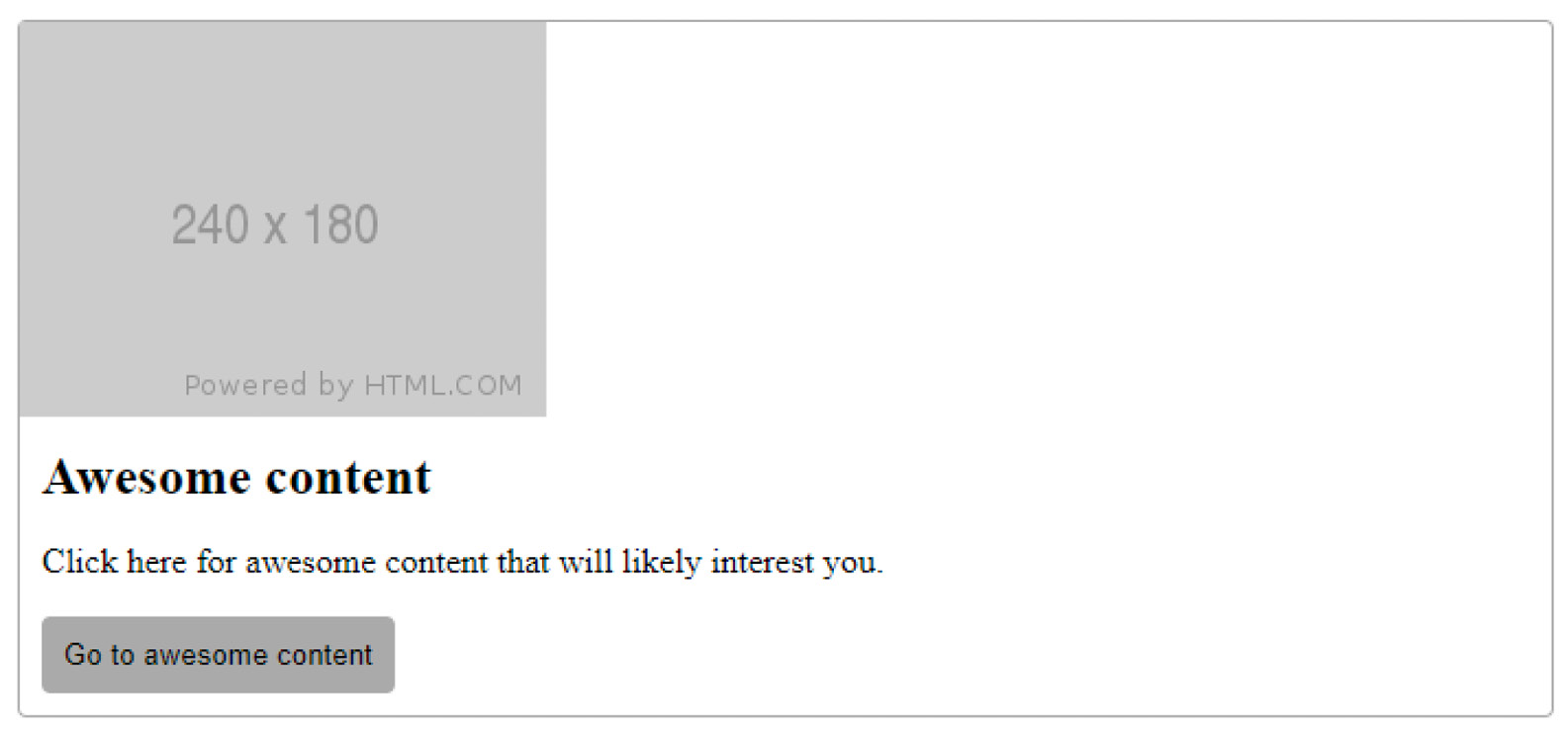 Figure 5.4 – The unarranged teaser/card element