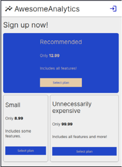 Figure 4.16 – The new mobile layout for the teaser boxes