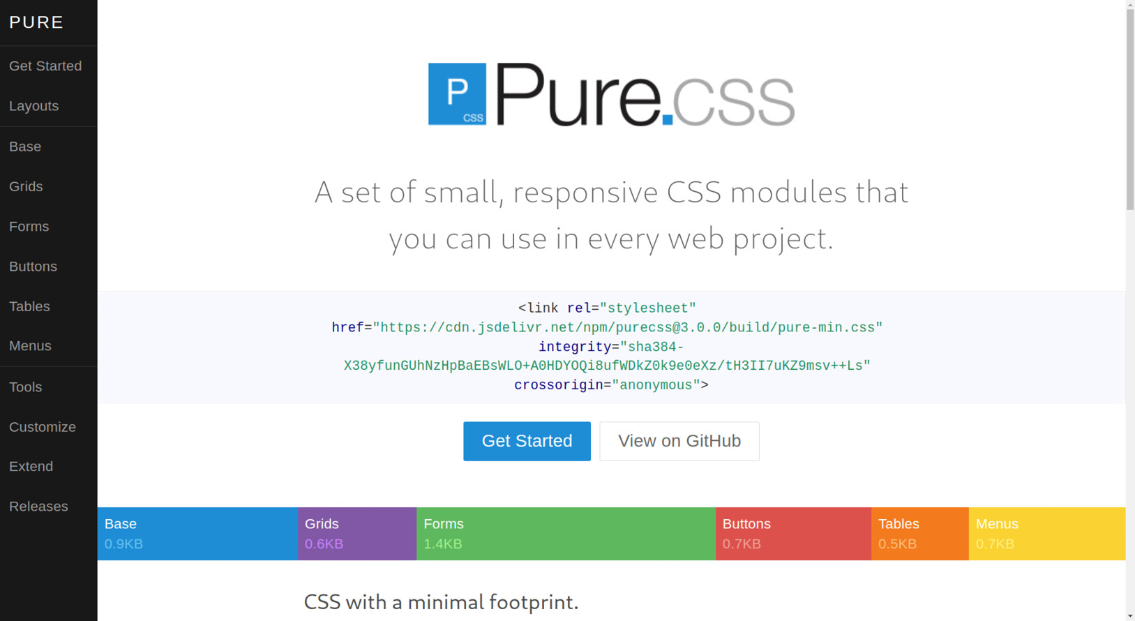 Figure 8.13 – Pure.css landing page