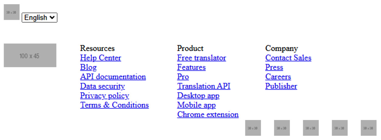 Figure 5.16 – The rebuilt footer layout, resembling the footer layout from Figure 5.15