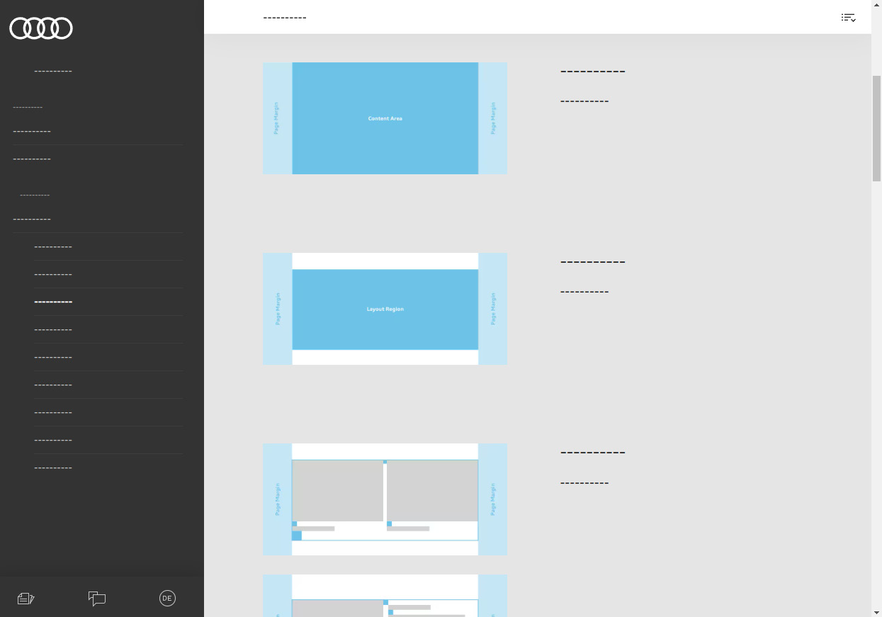 Figure 4.1 – Part of the responsive UI guidelines of the car brand Audi