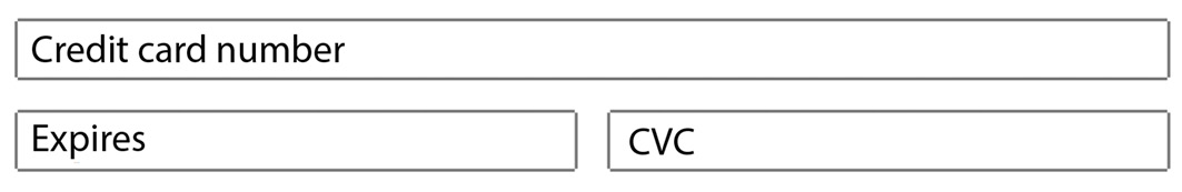 Figure 5.11 – The aligned credit card form