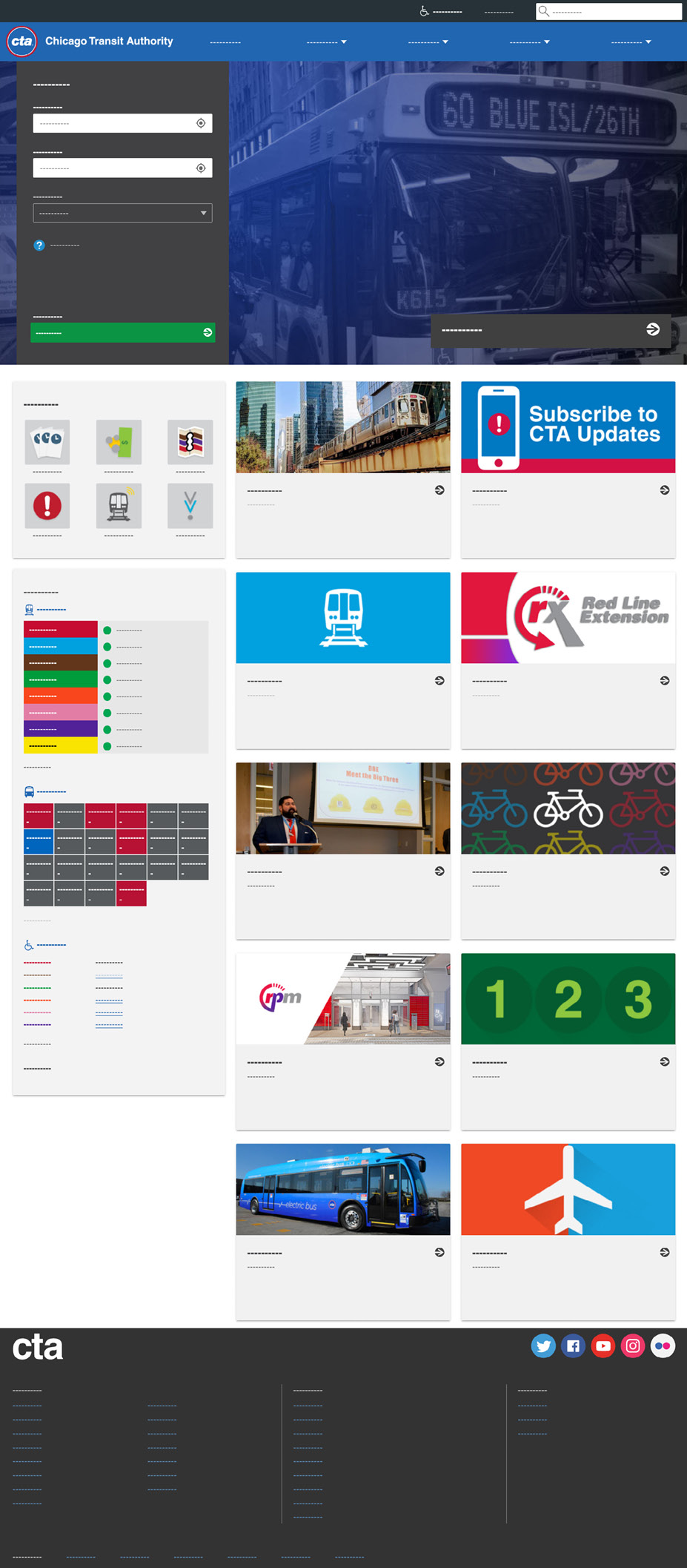 Figure 6.8 – The entire landing page of the Chicago Transit Authority