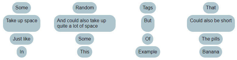 Figure 3.6 – The pill layout with horizontally centered grid items