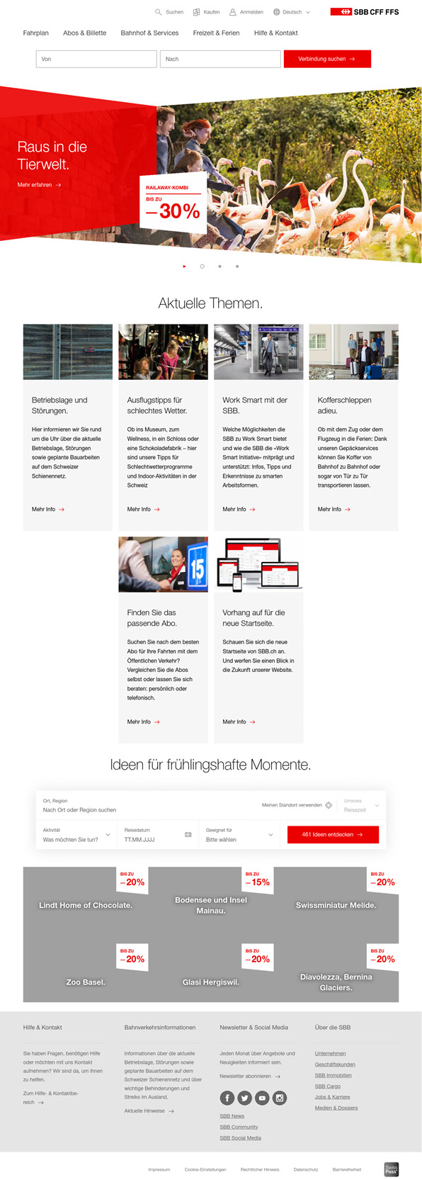 Figure 6.9 – The landing page of the Swiss Federal Railways website