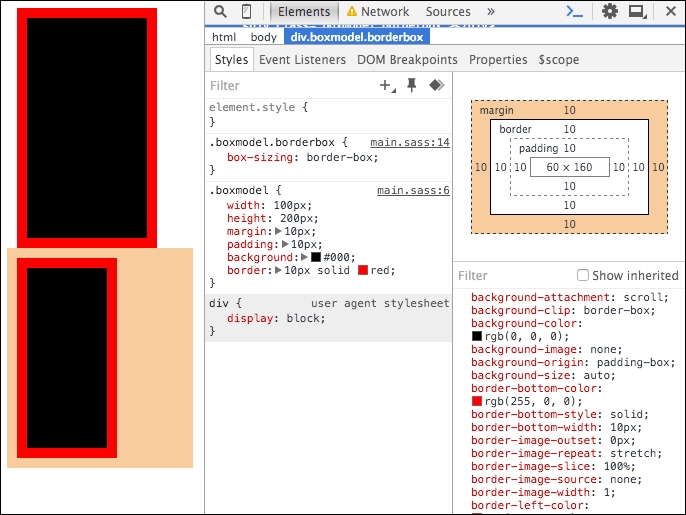Omitting problems with the traditional box model (box-sizing)