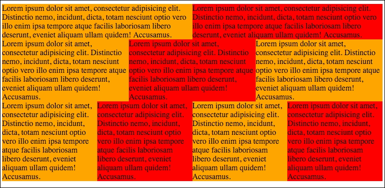 Example of using floating elements