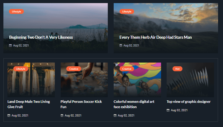 The finished result of our third grid layout