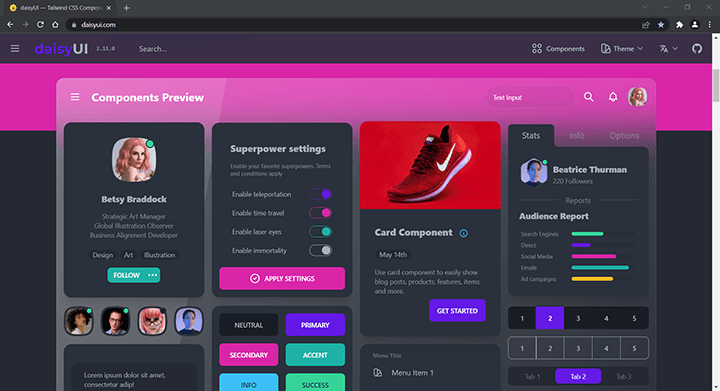 The daisyUI home page