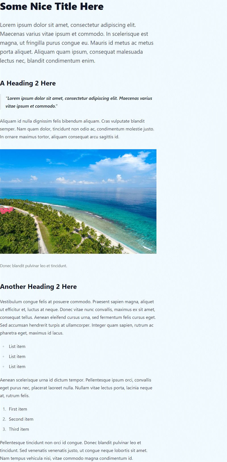 Our layout now has styling