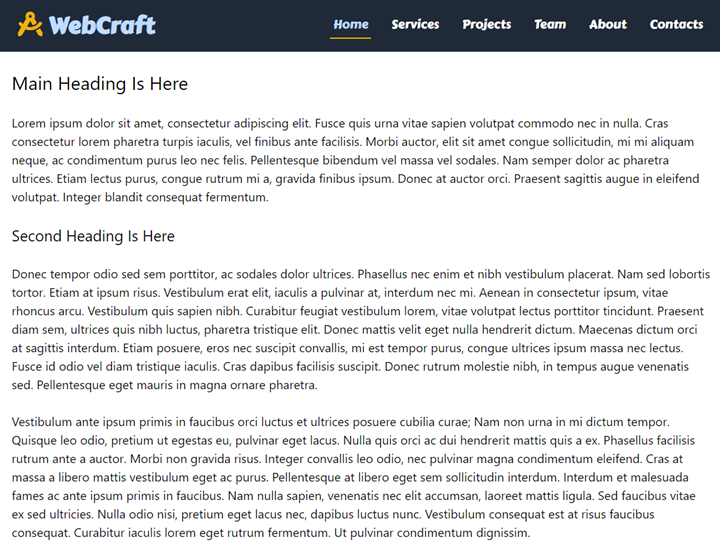 Our styled headings and paragraphs
