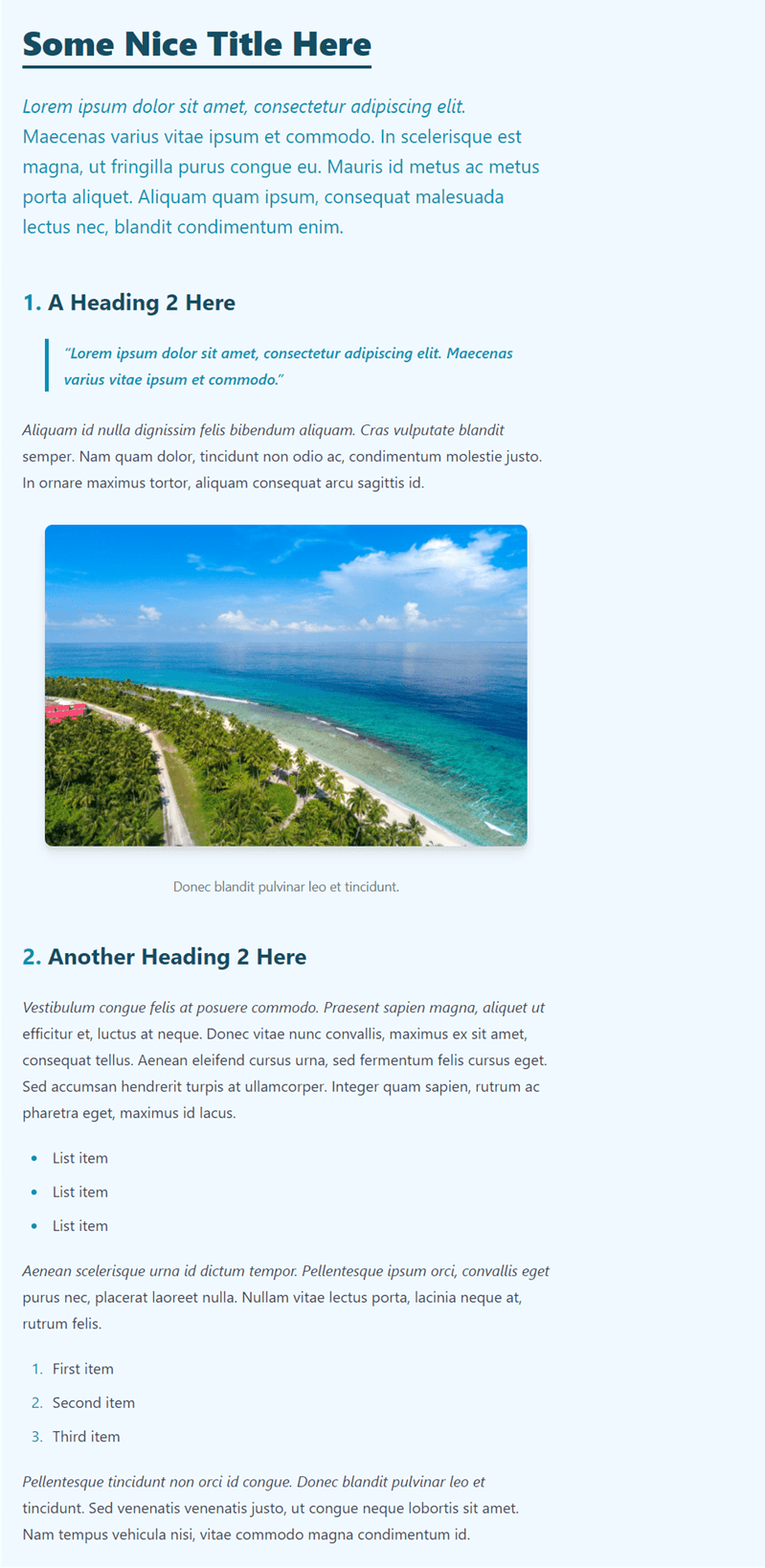 The fully styled article