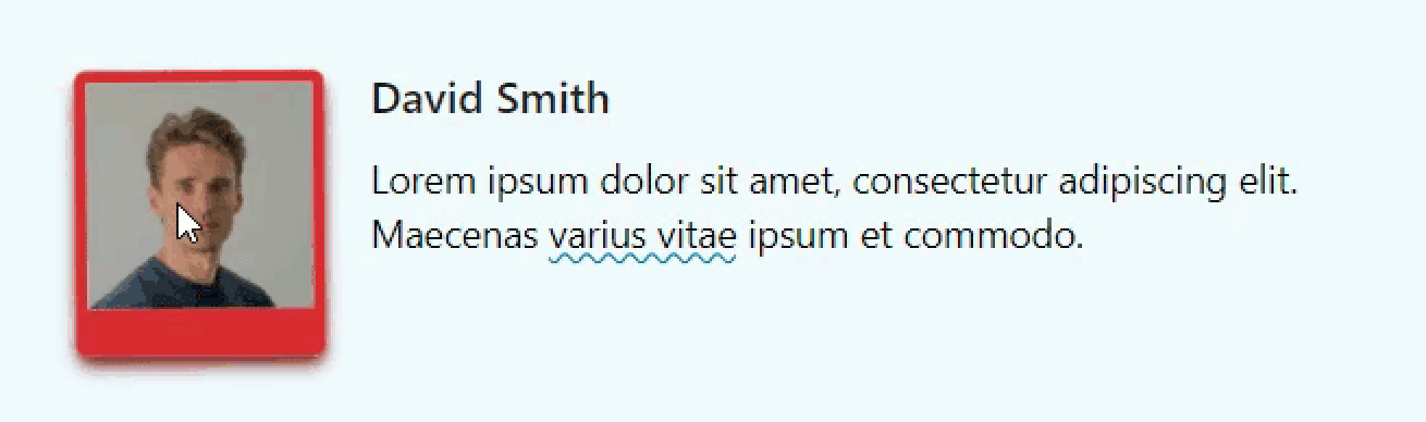 Hovering over the author image and text links