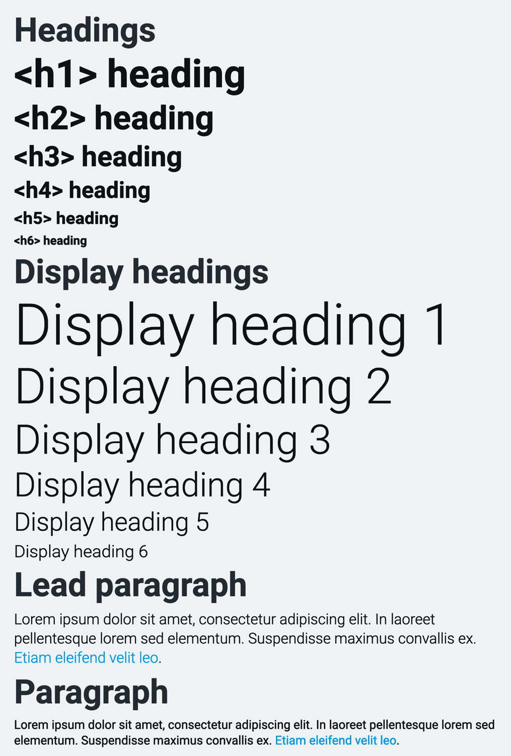 Figure 5.2 – Typographic elements after applying the customizations 
