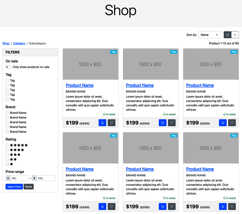 Figure 7.14 – Shop page on a desktop device 