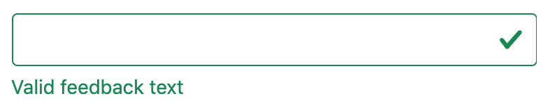 Figure 4.23 – Valid text input with the validation icons option enabled (default) 