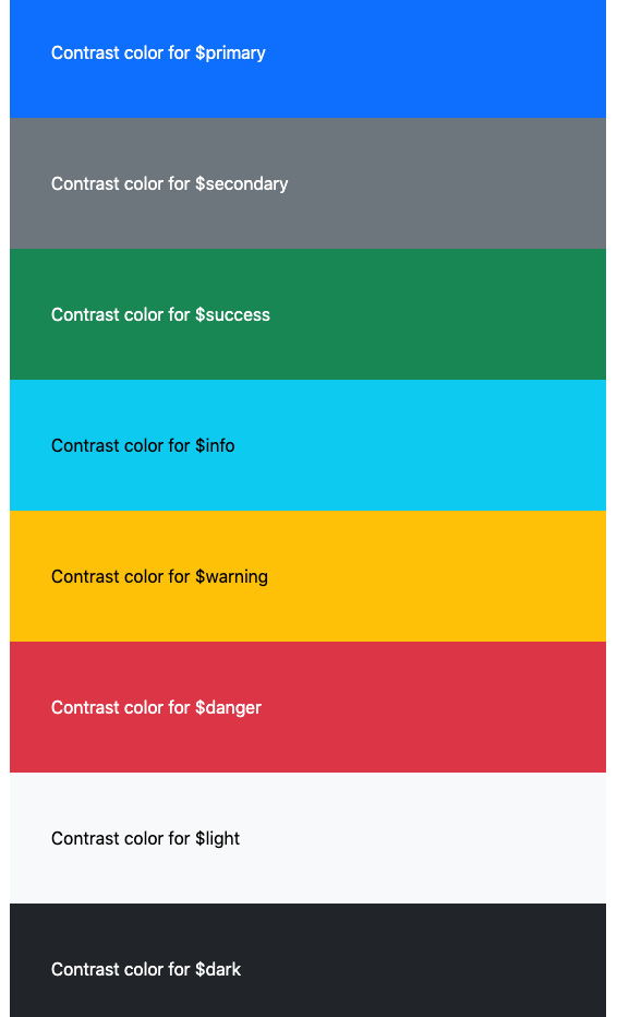 Figure 10.6 – Example of the color-contrast function used with the theme colors 