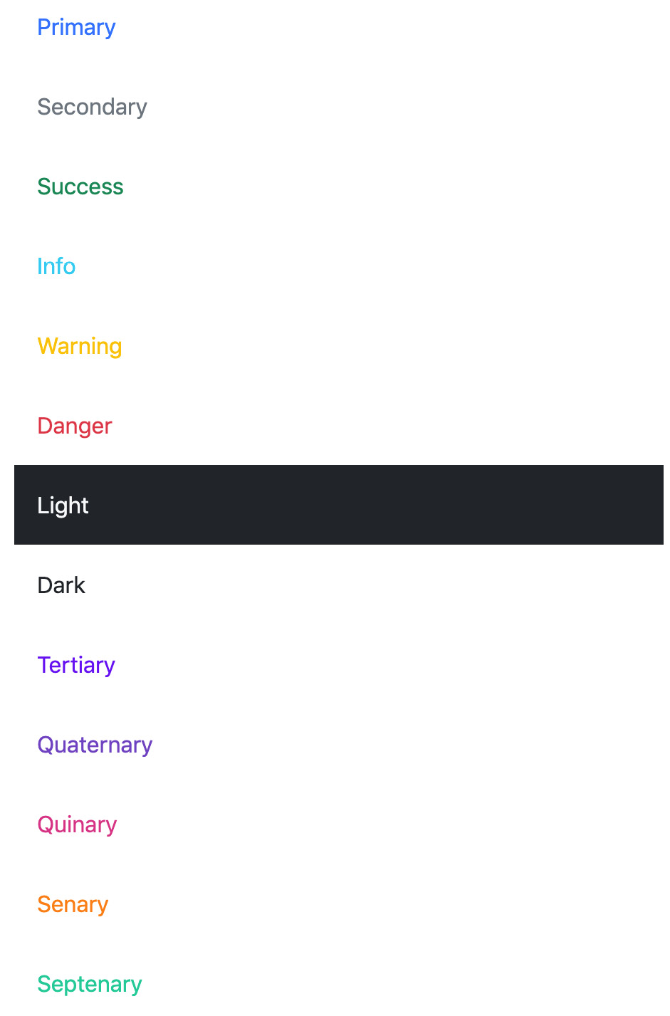 Figure 4.37 – All the colors displayed as text color utilities 