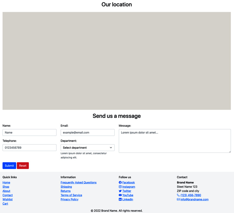 Figure 7.17 – Contact page on a desktop device 